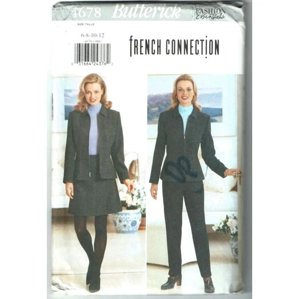 Butterick 4678 Sewing Pattern Misses Jacket Skirt‎ French Connection Sz 6-12